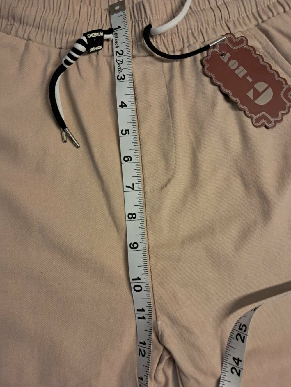 Beige Lightweight Twill Drawstring Pants Size M ✨ - Picture 7 of 9